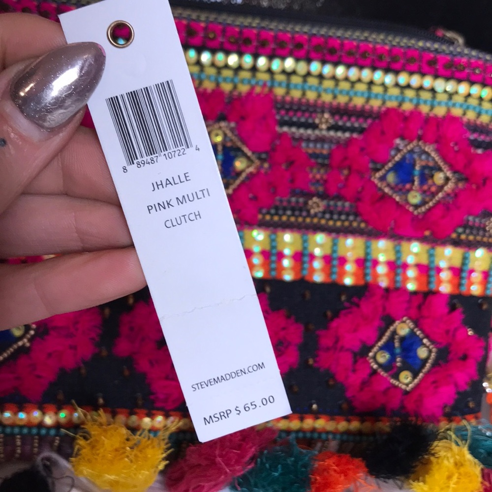 Steven by Steve Madden multi color tassel clutch - Picture 7 of 7